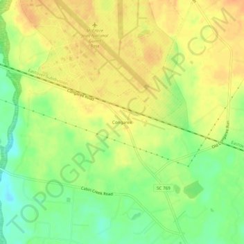 Congaree topographic map, elevation, terrain
