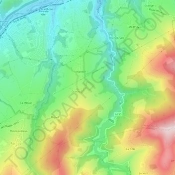 Le Sorbier topographic map, elevation, terrain