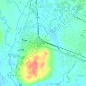 Sala topographic map, elevation, terrain