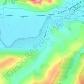 Tiur topographic map, elevation, terrain