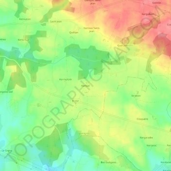 Kerbail topographic map, elevation, terrain