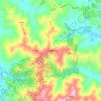 Collinello topographic map, elevation, terrain
