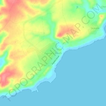 Kayser's Beach topographic map, elevation, terrain