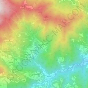 Drusco topographic map, elevation, terrain