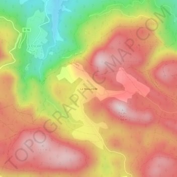 La Malayrede topographic map, elevation, terrain