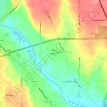 Little York topographic map, elevation, terrain