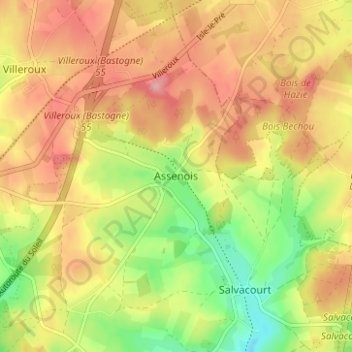 Assenois topographic map, elevation, terrain