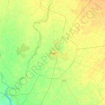 Jhang topographic map, elevation, terrain
