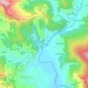 Walmara topographic map, elevation, terrain