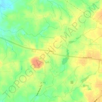 Trout topographic map, elevation, terrain
