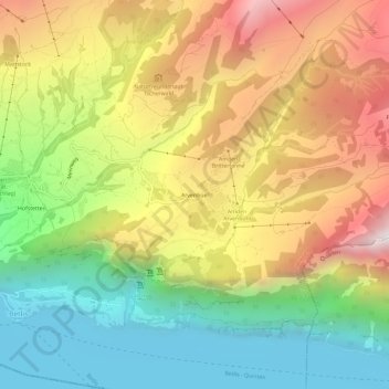 Arvenbüel topographic map, elevation, terrain