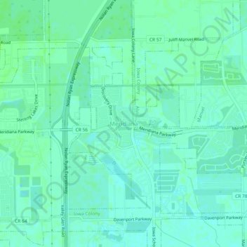 Meridiana topographic map, elevation, terrain
