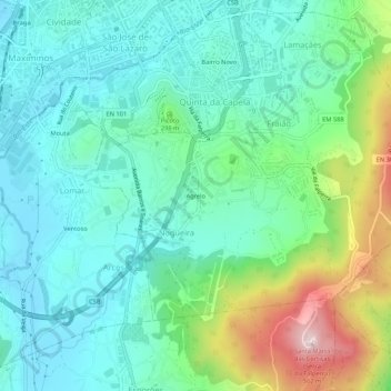 Agrelo topographic map, elevation, terrain
