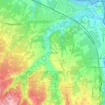 San Leonardo topographic map, elevation, terrain