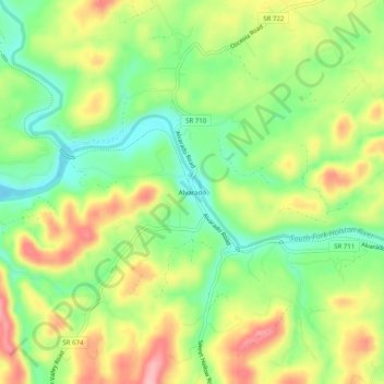 Alvarado topographic map, elevation, terrain