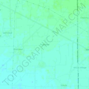 Thanewal topographic map, elevation, terrain