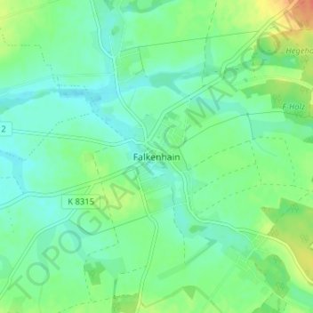 Falkenhain topographic map, elevation, terrain