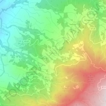 Pescina topographic map, elevation, terrain