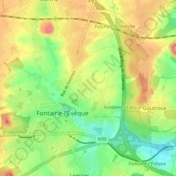 Les Mays topographic map, elevation, terrain