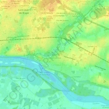 Bionne topographic map, elevation, terrain