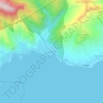 Caloocan topographic map, elevation, terrain