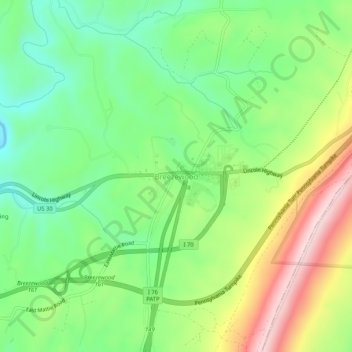 Breezewood topographic map, elevation, terrain