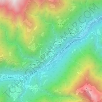 Calasca Dentro topographic map, elevation, terrain