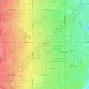 Riverton Majestic Village topographic map, elevation, terrain