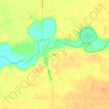Cutler topographic map, elevation, terrain