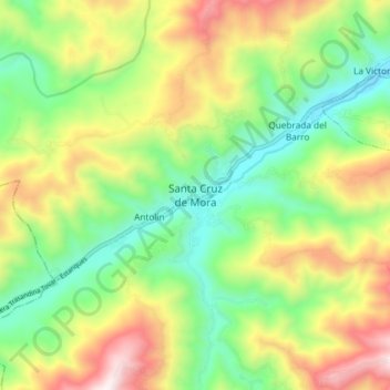 Santa Cruz de Mora topographic map, elevation, terrain