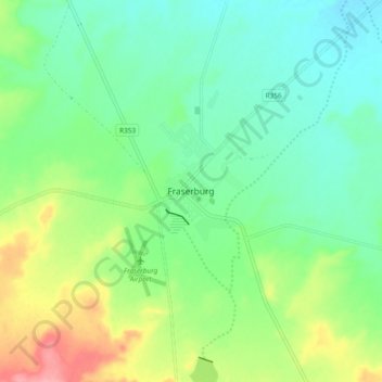 Fraserburg topographic map, elevation, terrain