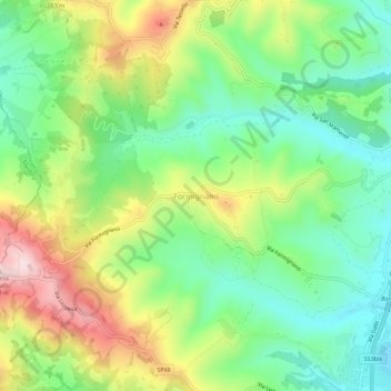 Formignano topographic map, elevation, terrain