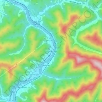 Guyan Terrace topographic map, elevation, terrain