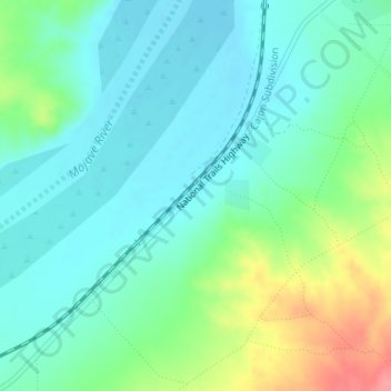 Hodge topographic map, elevation, terrain