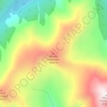 Woods Mountain topographic map, elevation, terrain
