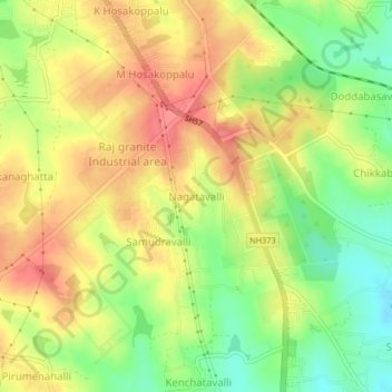 Nagatavalli topographic map, elevation, terrain