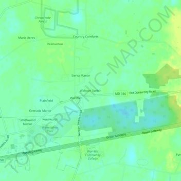 Walston Switch topographic map, elevation, terrain