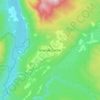 Grande Cache topographic map, elevation, terrain