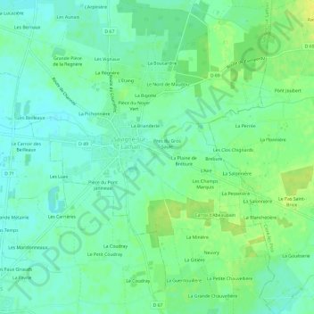 Longboyau topographic map, elevation, terrain