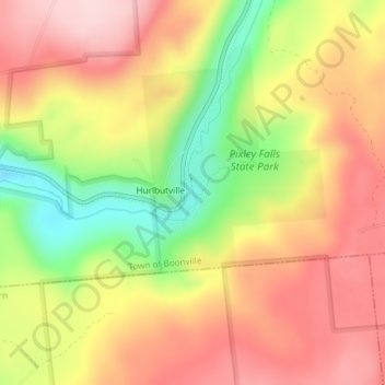 Pixley Falls topographic map, elevation, terrain