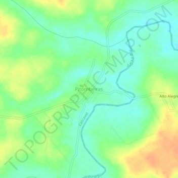 Pitombeiras topographic map, elevation, terrain