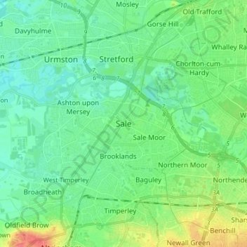 Sale topographic map, elevation, terrain