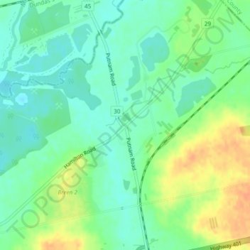 Putnam topographic map, elevation, terrain
