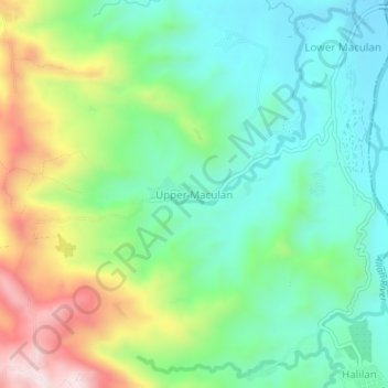 Upper Maculan topographic map, elevation, terrain