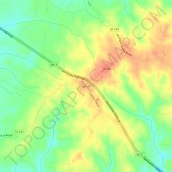 Lignum topographic map, elevation, terrain