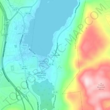 Crosbyside topographic map, elevation, terrain