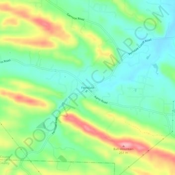 Ferndale topographic map, elevation, terrain
