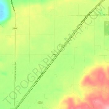 Wetzel topographic map, elevation, terrain