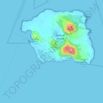 Linosa topographic map, elevation, terrain