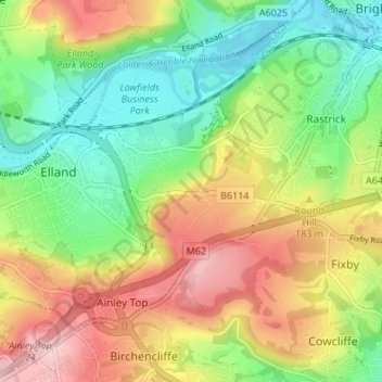 Upper Edge topographic map, elevation, terrain